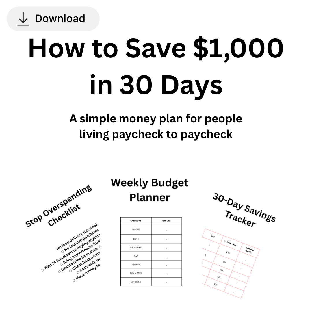 How to Save $1,000 in 30 Days | Printable Budget Planner